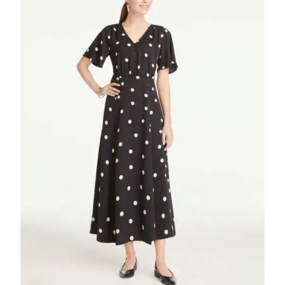 Ann Taylor Factory Black Polka Dot Dress